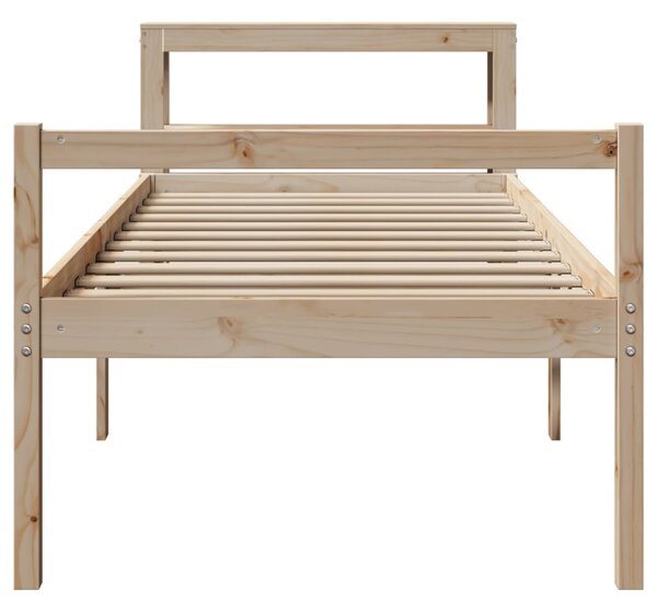Postel s čelem pro seniory 75 x 190 cm masivní borovice 3305849
