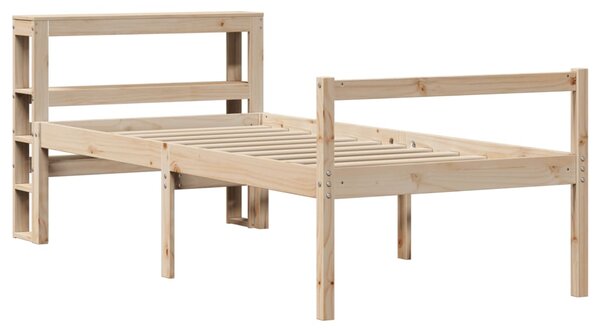 Postel s čelem pro seniory 75 x 190 cm masivní borovice 3305849