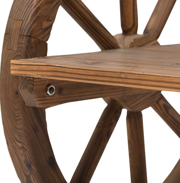 Outsunny 2-místná zahradní lavička ze dřeva s opěrkami, lavička s designem vozu, zahradní nábytek, nosnost 250 kg, rustikální lavička, 114 x 58 x 80 c