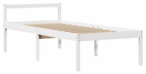 Postel s čelem pro seniory bílá 75 x 190 cm masivní borovice 3305850
