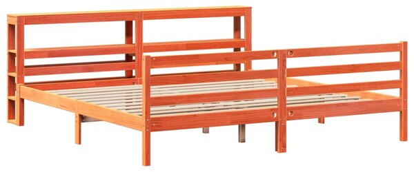 Postel bez matrace voskově hnědá 200 x 200 cm masivní borovice 3305848