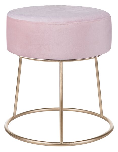Růžová sametová stolička DELCO 35 x 35 cm