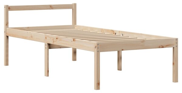 Postel s čelem pro seniory 75 x 190 cm masivní borovice 3305849