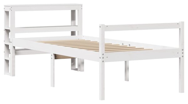 Postel s čelem pro seniory bílá 75 x 190 cm masivní borovice 3305850