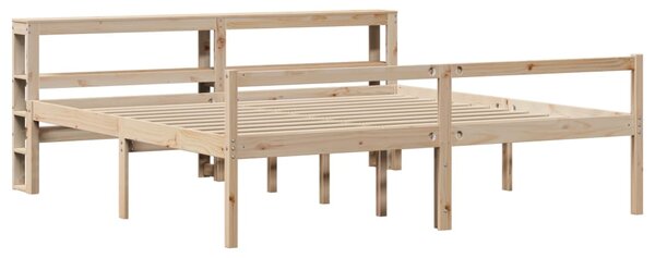 Postel s čelem pro seniory 200 x 200 cm masivní borovice 3305873