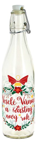 Skleněná láhev s patentním uzávěrem TORO 540ml Veselé Vánoce