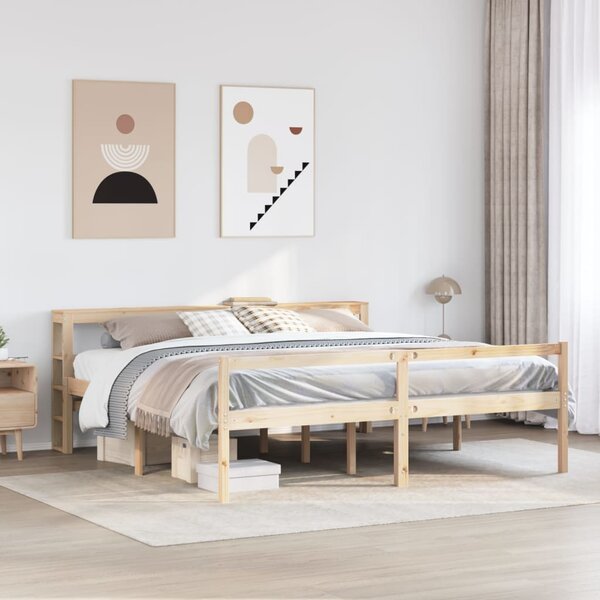 Postel s čelem pro seniory 200 x 200 cm masivní borovice 3305873