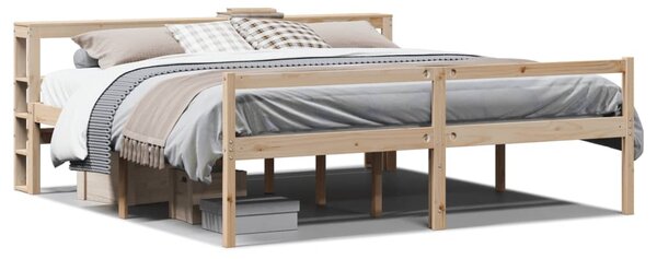 Postel s čelem pro seniory 200 x 200 cm masivní borovice 3305873