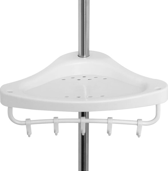 Teleskopický regál do sprchy DELMO, 92-306 cm, bílá Deuba