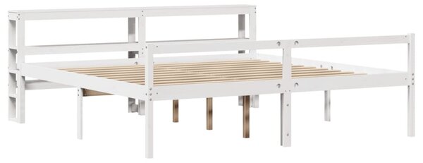 Postel s čelem pro seniory bílá 200 x 200 cm masivní borovice 3305874