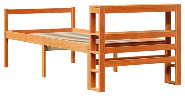 Rám postele s čelem voskově hnědý 75 x 190 cm masivní borovice 3305875