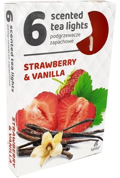 Čajové 6ks Strawberry Vanilla vonné svíčky