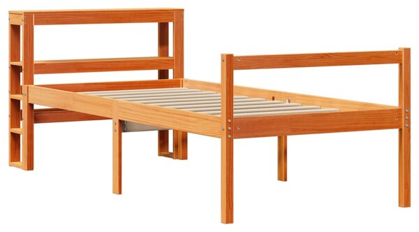 Rám postele s čelem voskově hnědý 75 x 190 cm masivní borovice 3305875