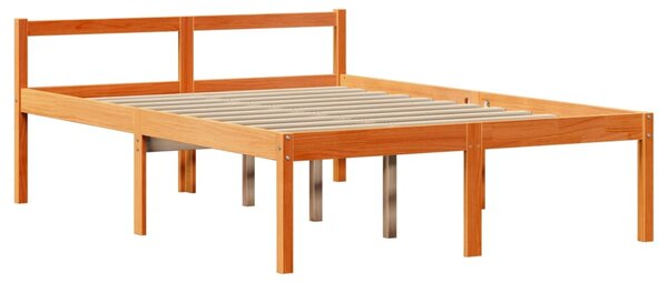 Rám postele s čelem voskově hnědý 135 x 190 cm masivní borovice 3305878