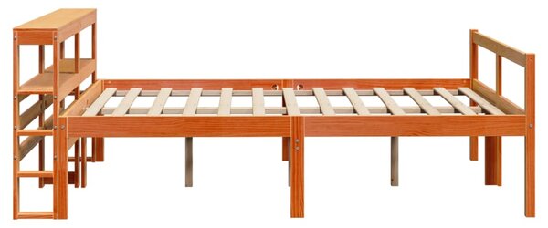 Rám postele s čelem voskově hnědý 135 x 190 cm masivní borovice 3305878