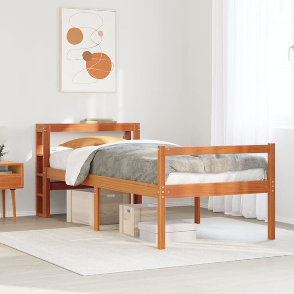 Rám postele s čelem voskově hnědý 75 x 190 cm masivní borovice 3305875