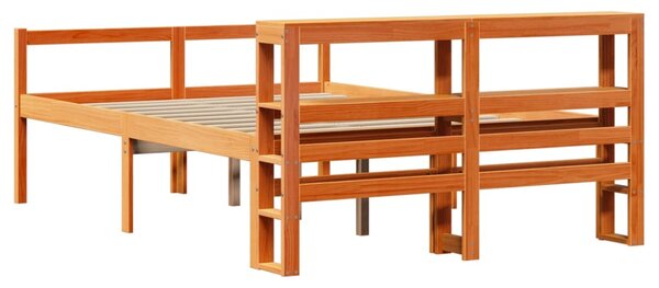 Rám postele s čelem voskově hnědý 135 x 190 cm masivní borovice 3305878
