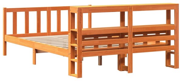 Rám postele s čelem voskově hnědý 150 x 200 cm masivní borovice 3305923