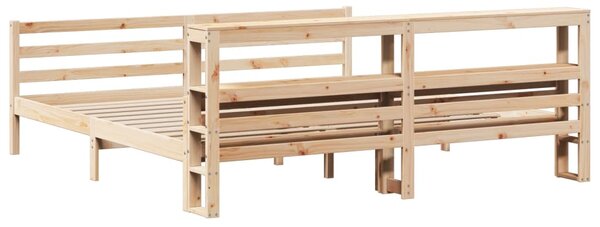 Rám postele s čelem 200 x 200 cm masivní borové dřevo 3305951