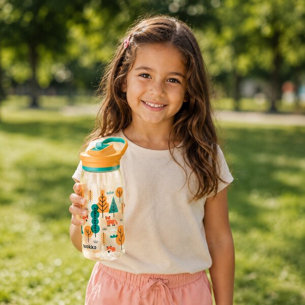Dětská tritanová láhev Glow, 580ml, Quokka, liška
