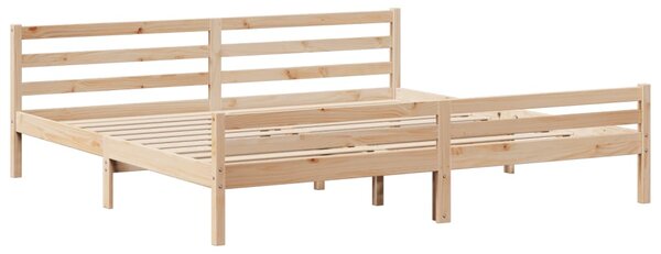 Rám postele s čelem 200 x 200 cm masivní borové dřevo 3305951