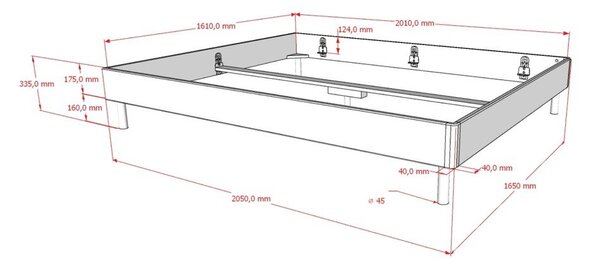 Dvoulůžková postel z dubového dřeva bez čela bez roštu 160x200 cm v přírodní barvě Forrest – Vipack