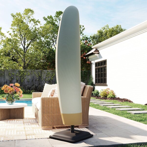 Obal na slunečník Outsunny pro Ø 400 cm - Voděodolný obal s UV ochranou, s taškou a zipem, Oxford látka, 220 × 56 cm, Bežová | Aosom