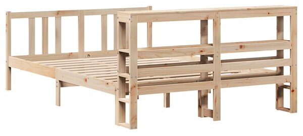 Rám postele s čelem 120 x 200 cm masivní borové dřevo 3305967
