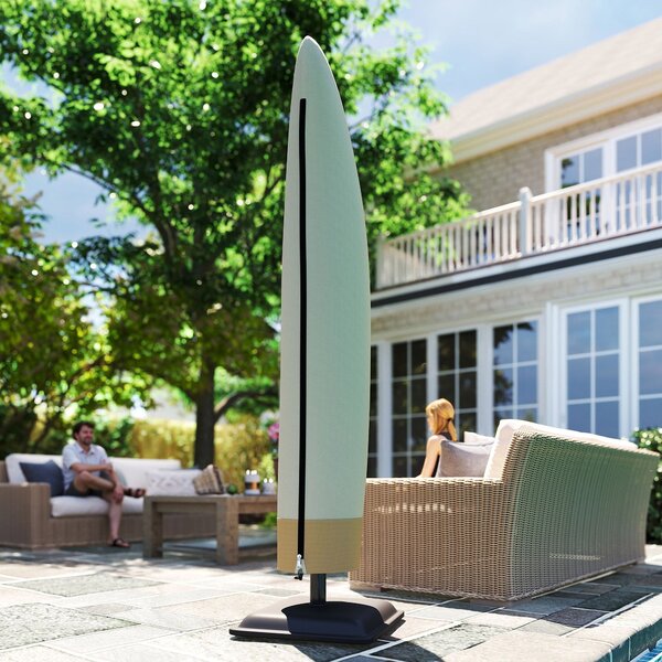 Obal na slunečník Outsunny pro Ø 400 cm - Voděodolný obal s UV ochranou, s taškou a zipem, Oxford látka, 220 × 56 cm, Bežová | Aosom