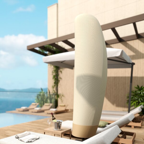 Obal na slunečník Outsunny pro Ø 400 cm - Voděodolný obal s UV ochranou, s taškou a zipem, Oxford látka, 220 × 56 cm, Bežová | Aosom