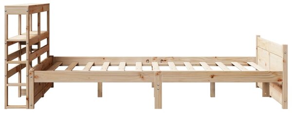 Rám postele s čelem 120 x 200 cm masivní borové dřevo 3306019