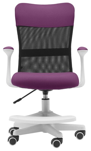 Dětská židle Neoseat MONKEY WHITE s podnoží — látka, bílá / fialová