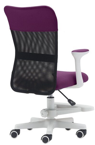 Dětská židle Neoseat MONKEY WHITE s podnoží — látka, bílá / fialová
