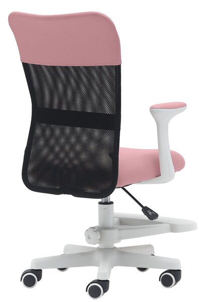 Dětská židle Neoseat MONKEY WHITE s podnoží — látka, bílá / světle růžová