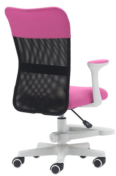 Dětská židle Neoseat MONKEY WHITE s podnoží — látka, bílá / tmavě růžová