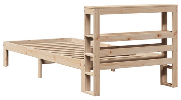 Rám postele s čelem 90 x 200 cm masivní borové dřevo 3306041