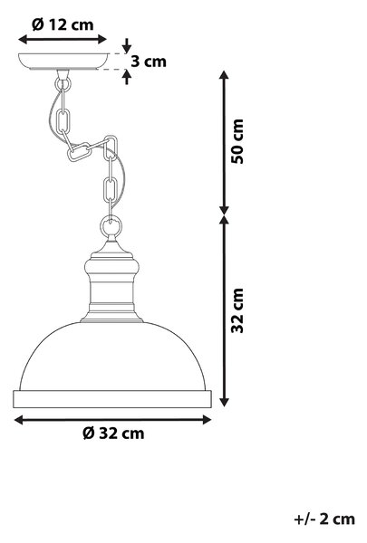 Závěsná lampa DIDESSA Kov Krémově bílá