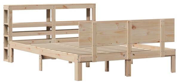 Rám postele s čelem 120 x 200 cm masivní borové dřevo 3306084