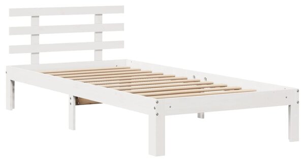 Rám postele s čelem bílý 75 x 190 cm masivní borovice 3306097