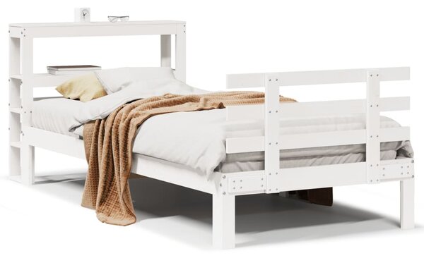 Rám postele s čelem bílý 75 x 190 cm masivní borovice 3306097