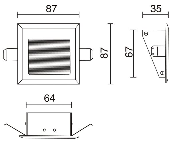Indeluz Window 2 LED zápustné svítidlo stříbrné