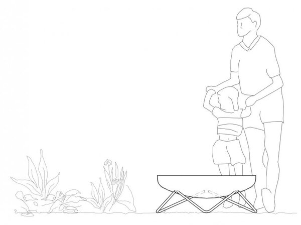 Přenosné ohniště Ø 80 cm kovové V - surové