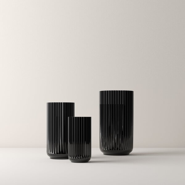 Lyngby Porcelæn Skleněná váza Lyngby Black - 15 cm LP243
