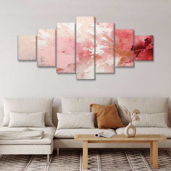 Obraz - Růžový abstrakt (210x100 cm)