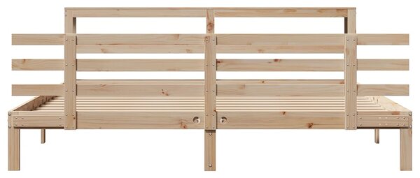 Rám postele s čelem 200 x 200 cm masivní borové dřevo 3306120