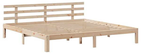Rám postele s čelem 200 x 200 cm masivní borové dřevo 3306120