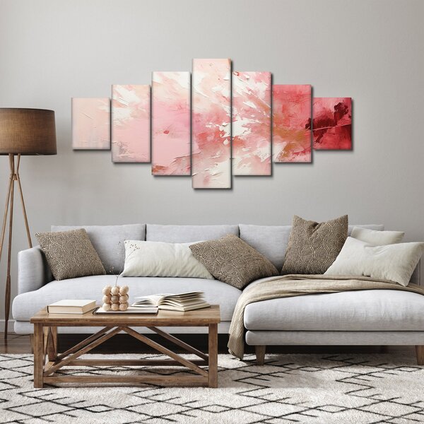 Obraz - Růžový abstrakt (210x100 cm)