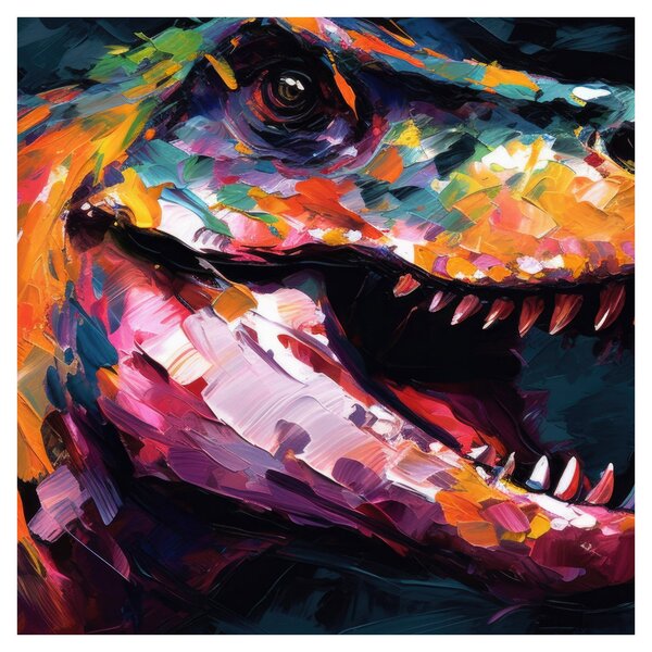 Obraz - Dinosaurus, malba (30x30 cm)