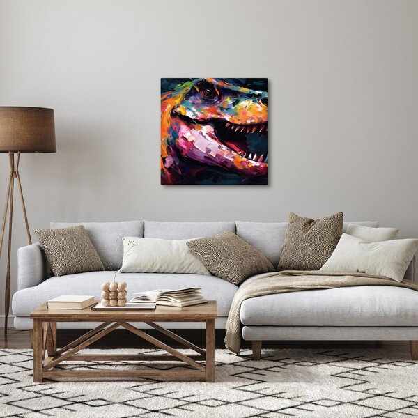 Obraz - Dinosaurus, malba (30x30 cm)