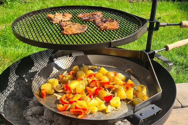 Přenosné ohniště Ø 80 cm s grilovacím roštem P